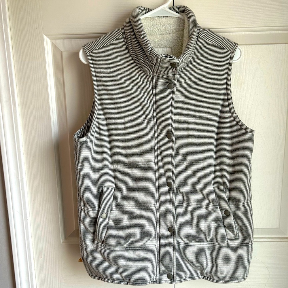 Thread and Supply Sherpa-Lined Striped Vest